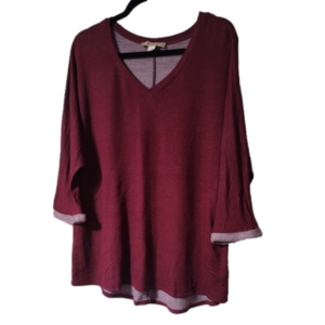 MISIA Curvy burgundy knit top, super soft, 1X